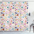 thumbnail image 1 of Ambesonne Cartoon Shower Curtain, Hearts Musical Notes, 69"Wx75"L, Multicolor, 1 of 3