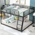 thumbnail image 2 of Euroco Metal Full XL over Queen Bunk Bed, Floor Bed with Ladder, Black, 2 of 12