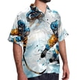 thumbnail image 2 of Ice Hockey Men's Short Sleeve Button Down Hawaiian Beach Printed Casual Shirts, 2 of 6