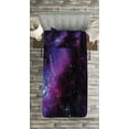 thumbnail image 3 of Ambesonne Space Quilted Bedspread Set 2 Pcs, Nebula Dark Galaxy Stars, Twin Size, Magenta Blue, 3 of 3