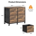thumbnail image 3 of Ktaxon 4-Drawer File Cabinet  Fabric Filing Cabinet, Printer Stand, for A4 & Letter-Size, Brown & Black, 3 of 9