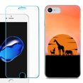 thumbnail image 1 of For Apple iPhone 7 / iPhone 8 Case, Slim-Fit TPU Phone Case, with Tempered Glass Screen Protector, by OneToughShield ® - Sunset Safari, 1 of 3