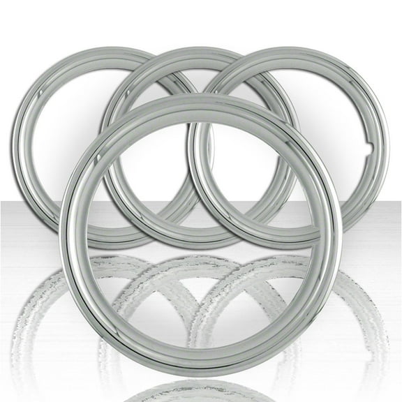 Set of Four 14" Chrome ABS 1 1/2" Deep Wheel Trim Rings