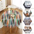 thumbnail image 4 of Odenmar Daisy Floral Round Tablecloth 60 Inch, Farmhouse Waterproof Table Cover, Rustic Flower Design for Dining Table, Kitchen, Party Indoor Outdoor, 4 of 6