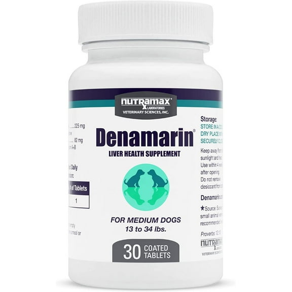 Denamarin Tablets with S-Adenosylmethionine (SAMe) & Silybin for Medium Dogs 30ct (Bottle)