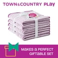 thumbnail image 2 of TOWN & COUNTRY PLAY 4-Piece Striped Reversible Terry Brights Hand Towel Set, 20"x30", 100% BCI Cotton, Plush & Absorbent 550GSM, Grape Purple, 2 of 8
