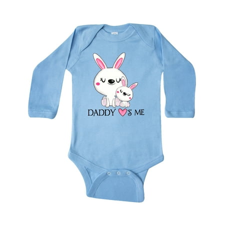 

Inktastic Daddy Loves Me- bunny family Gift Baby Boy or Baby Girl Long Sleeve Bodysuit
