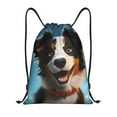 thumbnail image 1 of Xecao Playful Smile Cute Dog Pattern Sports Drawstring Backpack - String Swim Gym Bag with Wet Proof Pocket for Women&Men-Small, 1 of 6