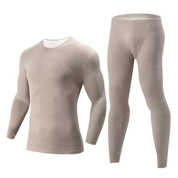 Men's Thermal Underwear Set Lined Base Layer Soft Warm Winter Long Top Bottom For Cold Weather