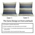 thumbnail image 6 of Navy Blue Striped Pillow Covers 18x18 Set of 2 Blue Brown Boho Stripe Pattern Cream Farmhouse Decorative Throw Pillows Outdoor Modern Print Linen Cushion Case with Zipper Decor for Sofa Couch Bed, 6 of 6