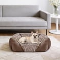 thumbnail image 2 of Soft Calming Sleeping Puppy Bed, Rectangle Washable Orthopedic Dog Bed, Large Dog Bed for Large Medium Small Dogs, Durable Pet Cuddler with Anti-Slip Bottom, Beige, 25inch, 2 of 9