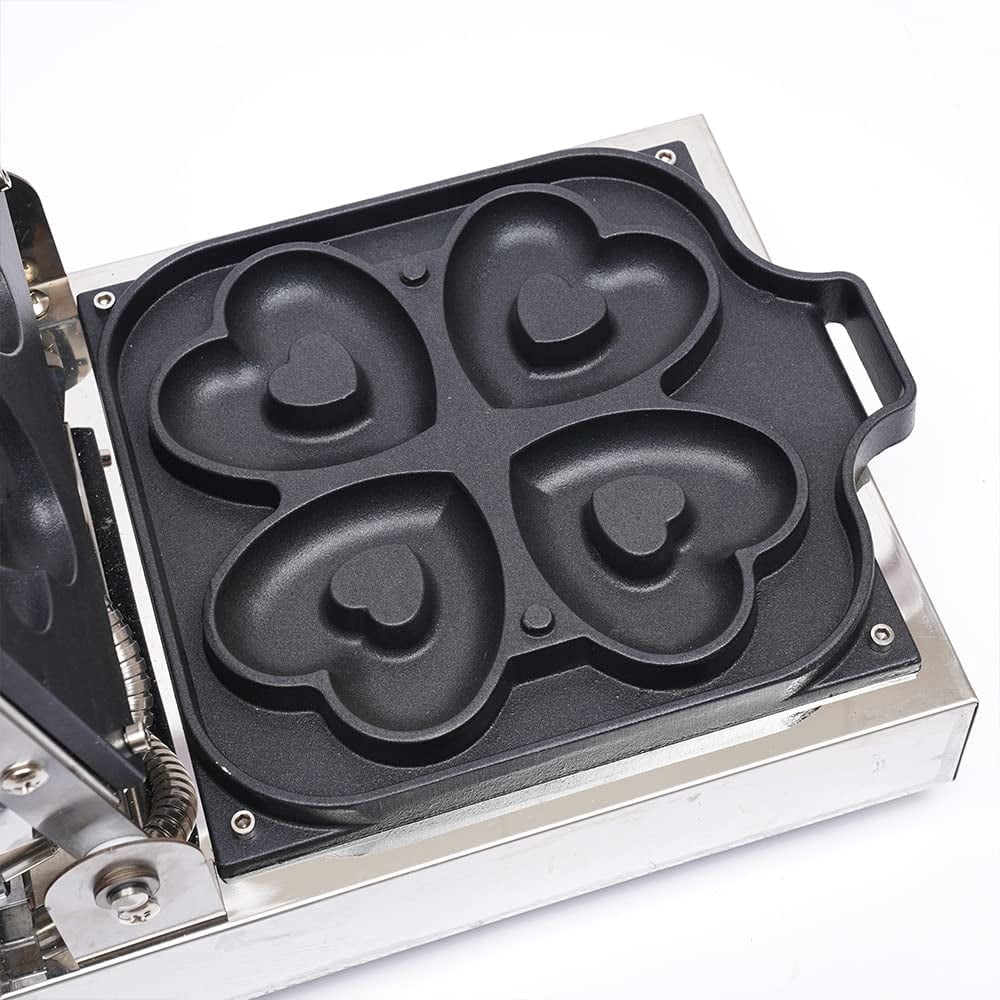 Commercial Donut Waffle Machine Waffle Baker 4 Mini Heart Shaped Doughnut Maker