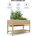 thumbnail image 6 of Acekid Raised Garden Bed with Legs & Wheels - 48x24x30 Inch Outdoor Planter Box with Waterproof Liner & Storage Shelf - for Patio, Deck, Balcony, Backyard, 6 of 7