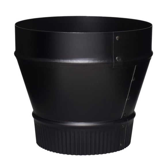 Reductor de tubo de estufa imperial de acero galvanizado, 8 x 6 pulgadas, negro