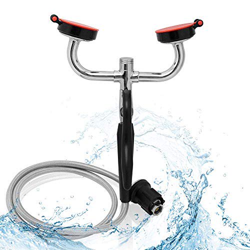 CGOLDENWALL Station de Lavage des Yeux avec Tuyau Rétractable de 1,5m pour Laboratoire et Usage Industriel (Monté sur le Pont)