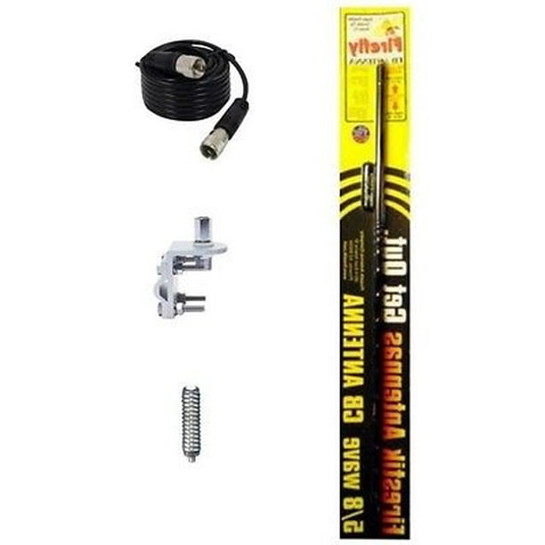 NEW CB RADIO FIRESTIK FL4, FL4B 4FT CB ANTENNA BLACK, 9FT COAX, MOUNT