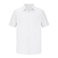 thumbnail image 4 of FAIWAD Mens Cotton Linen Shirts Button Down Short Sleeve T-Shirts Summer Casual Basic Beach Tops with Pocket, 4 of 6