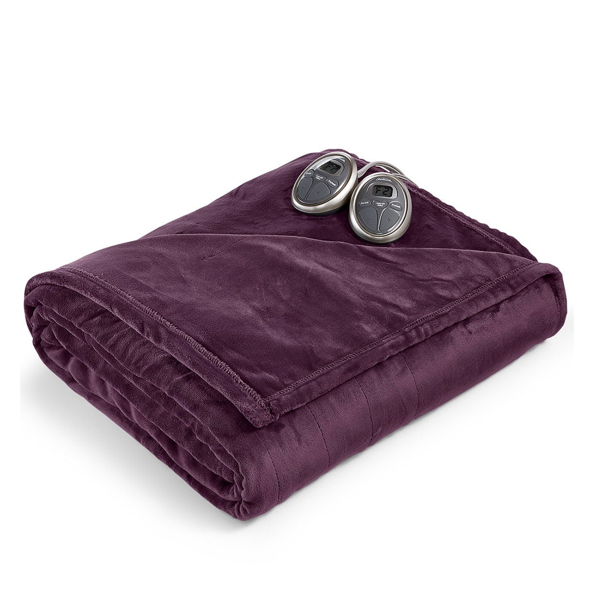 Sunbeam Channeled Velvet Plush Electric Heated Blanket Twin Full Queen