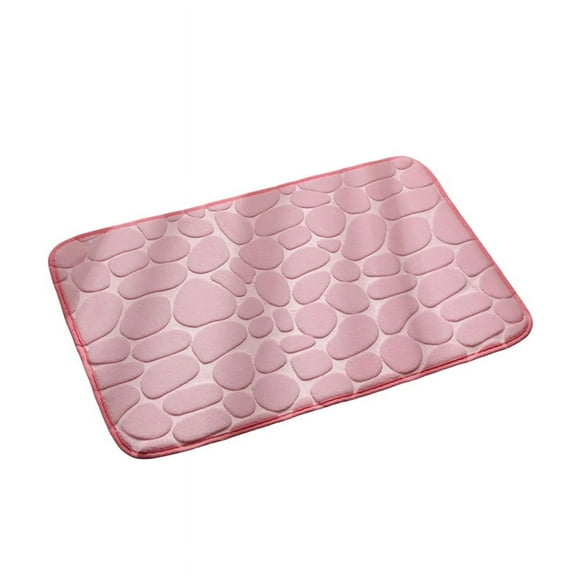 Bath Mat Cobblestone Bathroom Rugs Water Absorbent Bath Mats for Bathroom Machine Washable Bath Rugs(40X60cm,Pink) Polyester Pink