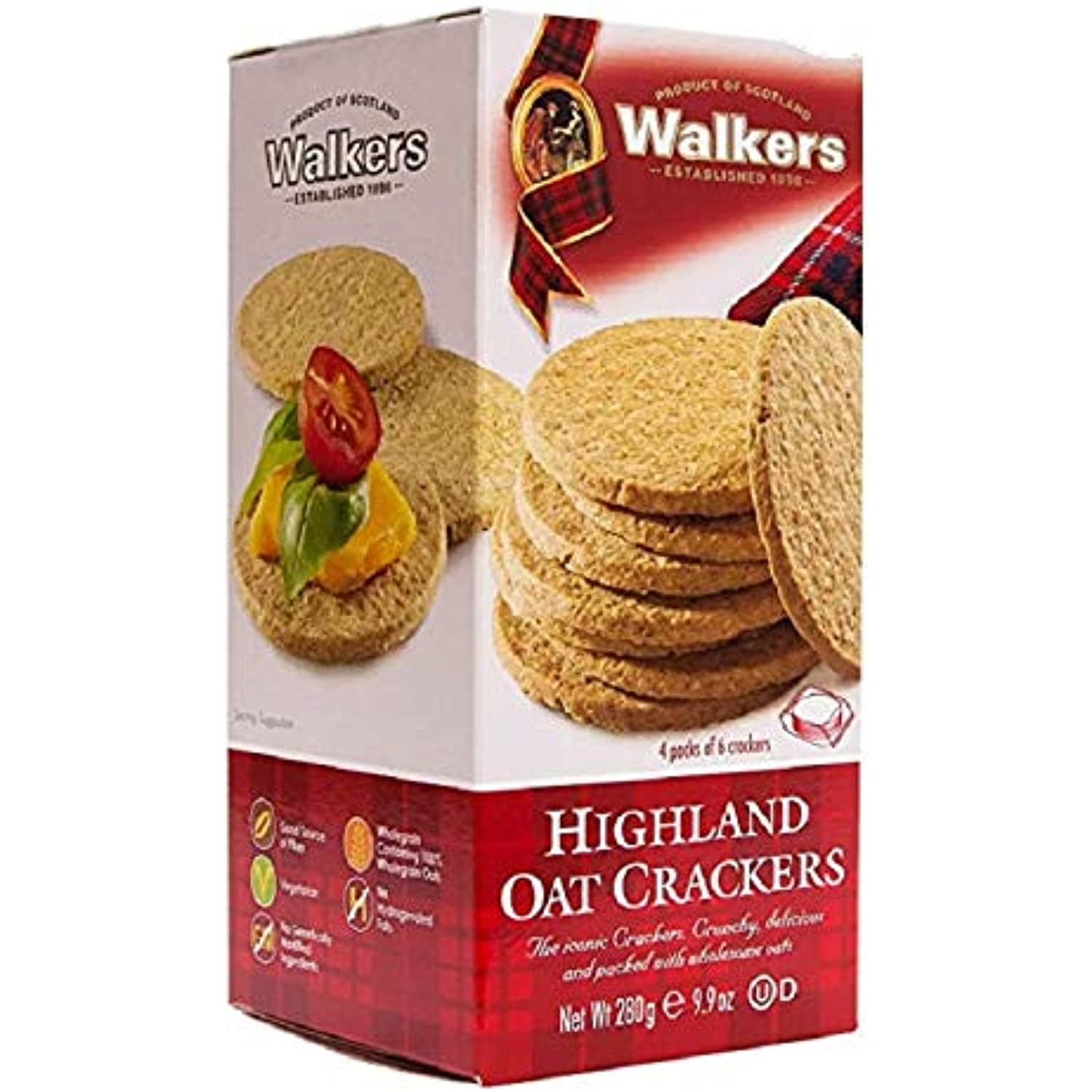 Walkers Shortbread Highland Oat Crackers, 10.6Ounce Boxes (Count Of 4