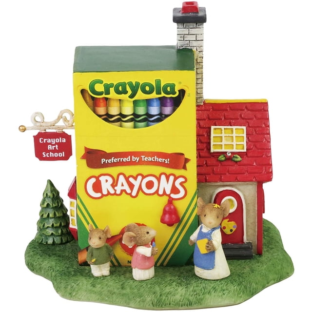 Enesco Tails with Heart Crayola Art School Figurine, 4.6 pulgadas, multicolor