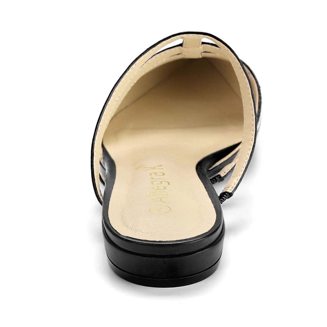 DARING DIVA Women's Glitter Pointed Toe Flats Mules Black 9