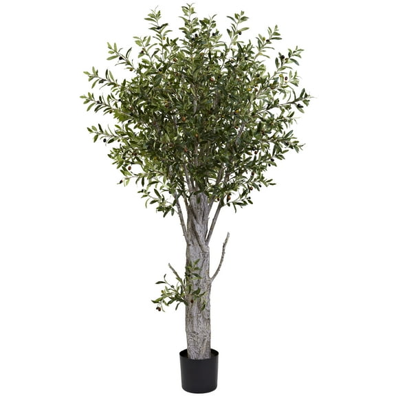 Nearly Natural 6' Olive Artificial Tree, Green