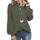 thumbnail image 3 of Sonducket Blusa de manga larga de encaje para mujer Camiseta de color sólido con cuello de encaje Prendas para la parte del cuerpo Verde XL, 3 of 6