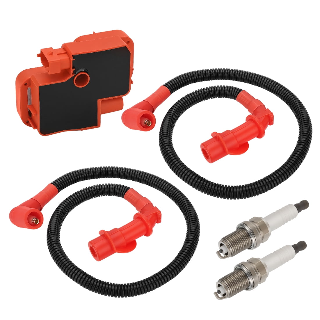 M MATI Ignition Coil & Spark Plug Wire Cap for Polaris Ranger Sportsman 700 800 XP Crew EFI 6x6