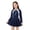 AB82 Navy, variant on Tisuna Girls One Piece Swimsuit Dress For Big Kids Color Block Long Sleeve Half Zip Collar Swimwear Lightweight Leisure Youth Athletic Training Sportswear Navy Size 11-12 Years