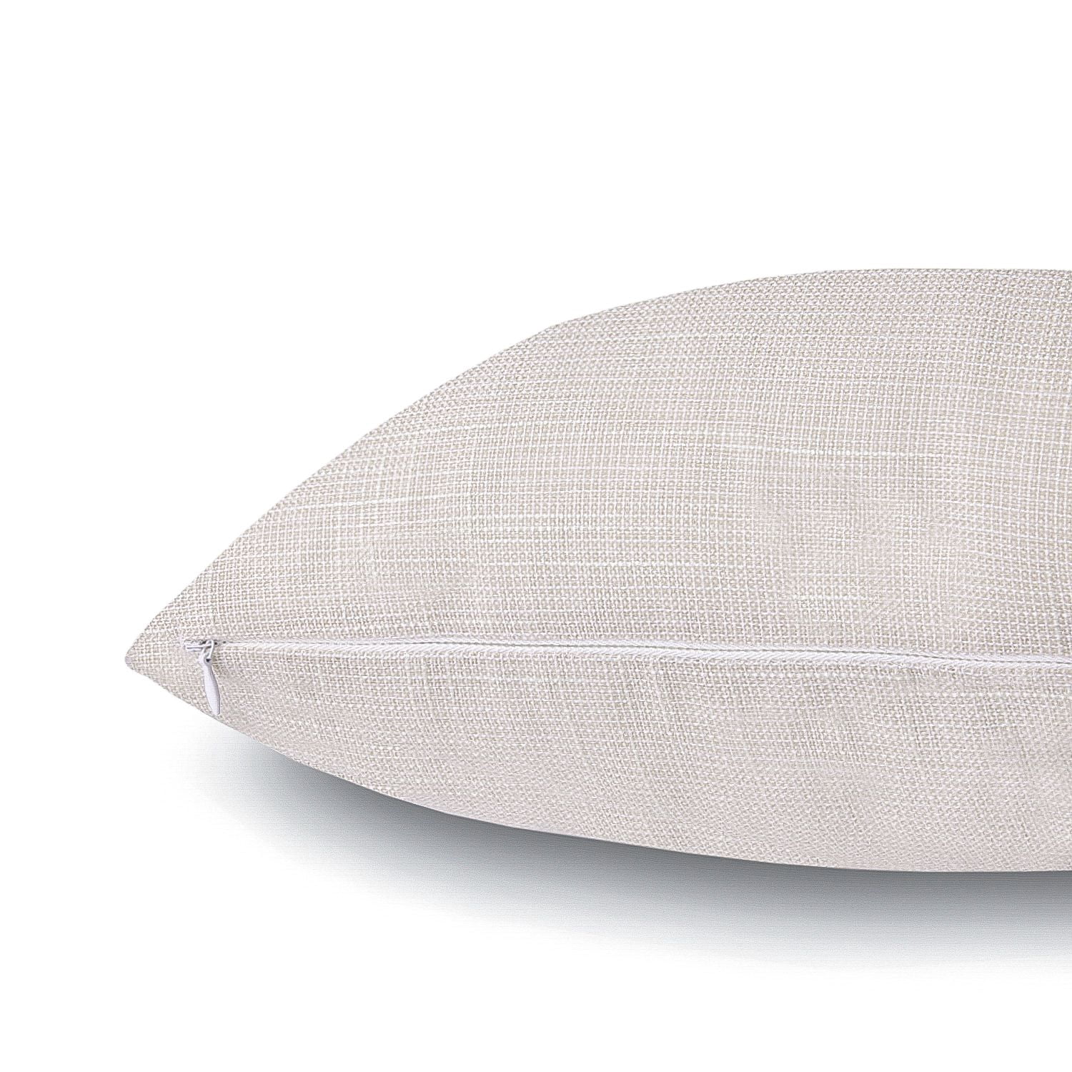 Phantoscope Soft Textured Linen-Look Decorative Throw Pillows, 18 x 18 in, Beige, 2 Pack