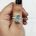 thumbnail image 5 of Natural Aquamarine Ring, Rough Aquamarine Gemstone Ring, March Birthstone, Twist Dual Band, 925 Sterling Silver, Womens Ring, Christmas, Thanksgiving, Handmade, Statement Jewelry, Raw Gemstone Jewelry, 5 of 6