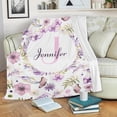 thumbnail image 3 of Custom Blankets with Name for Girls Personalized Baby Name Blankets Customized Swaddle Bed Blankets with Baby Name Flower Personalized Flower Blankets for Toddler Soft and Warm 30x40inch, 3 of 6