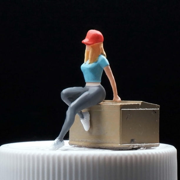 Figuras de niña 1/64, figuras de personas, modelo de personaje, figuras de niña simuladas, figuras pintadas para construcción arquitectónica, diseño Hugo Figuras de personas