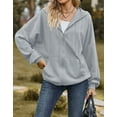 thumbnail image 5 of Hoodies for Women Oversized Full Zip Up Hoodie Y2K Long Sleeve Hooded Sweatshirts with Pocket Gray Alsol Lamesa, 5 of 6