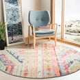 thumbnail image 2 of SAFAVIEH Madison Christabella Overdyed Striped Area Rug, Blue/Orange, 4' x 4' Round, 2 of 6
