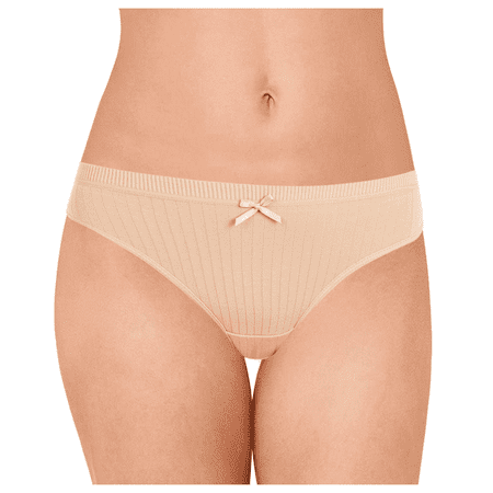 Meiodtion Underwear for Women No Show Thong Breathable Seamless Panty Sport Cute Elastic Waist Comfort Panties Beige L
