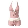 thumbnail image 4 of Girls Swimsuit Halterneck Tankini Two Piece Tween Girls' Swimwear Beach Girl Bathing Suit for 13-14 Years, 4 of 8