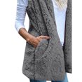 thumbnail image 5 of Baberdicy Women's Sleeveless Plush Vest, Winter Warm Fleece Tank Jacket for Casual Layering , Hooded Fleece Vest, Sleeveless Teddy Coat, Winter Warmth Layer Grey L, 5 of 5