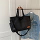 thumbnail image 4 of Bolsa Bolsos de hombro vintage de mano grande de lona simple para mujer (negro) Likrtyny Para Estrenar, 4 of 7