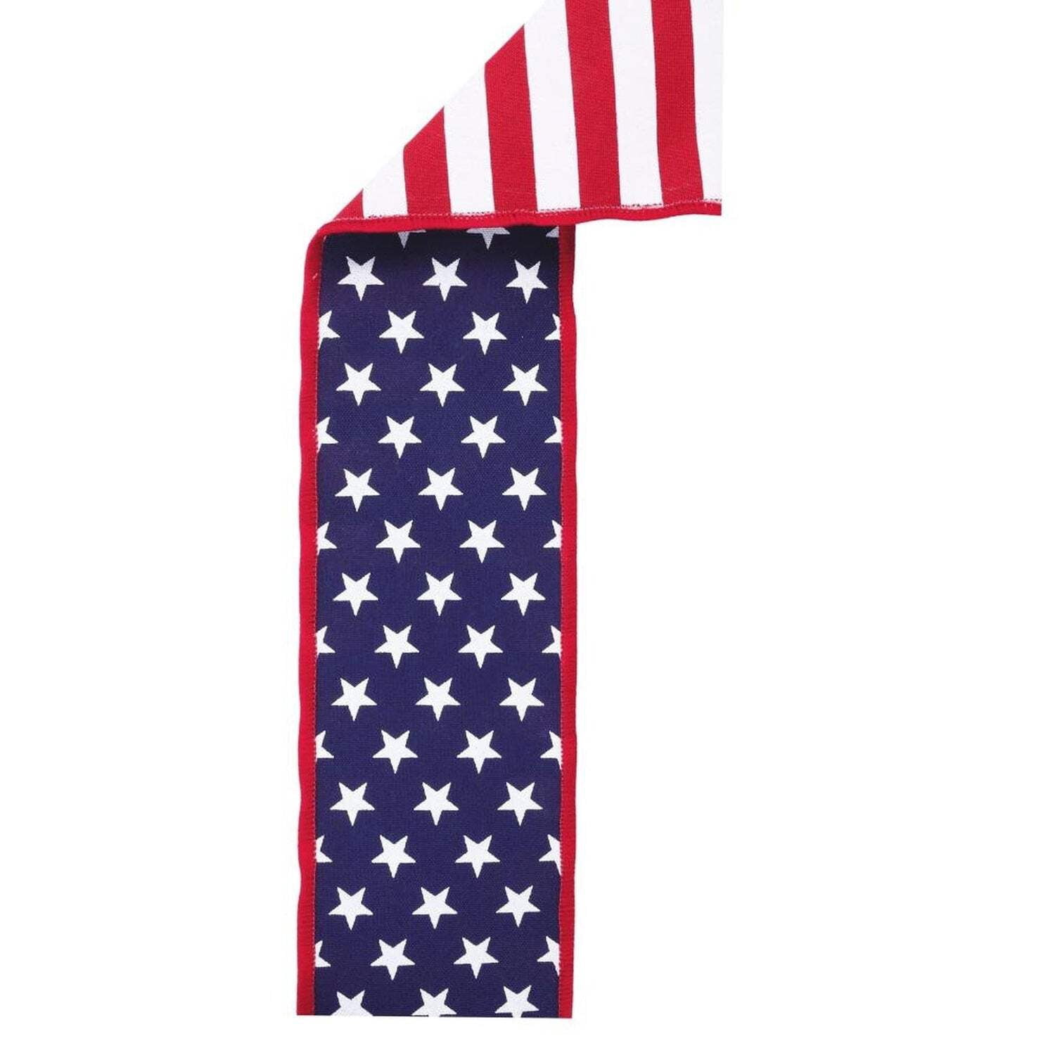 2.5 Stars and Stripes Fused Back Ribbon: Navy Blue (10 Yards)