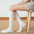 thumbnail image 4 of 4 Pairs Women's Cotton Knee High Socks Casual Solid Knit Knee Socks for Everyday Wear and Fashion, 4 of 4