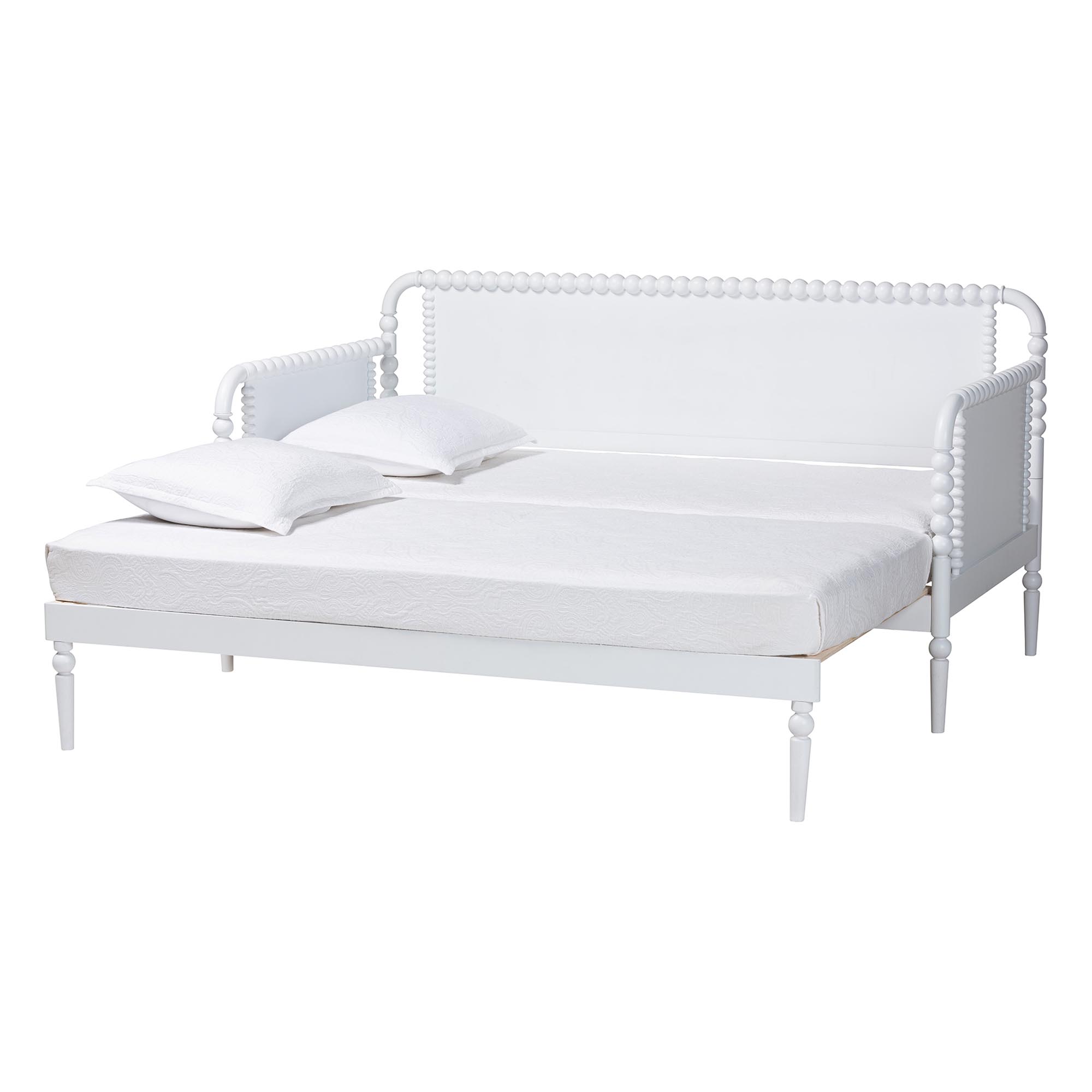 Baxton Studio Lucera Traditional Expandable Daybed, Twin to King, White