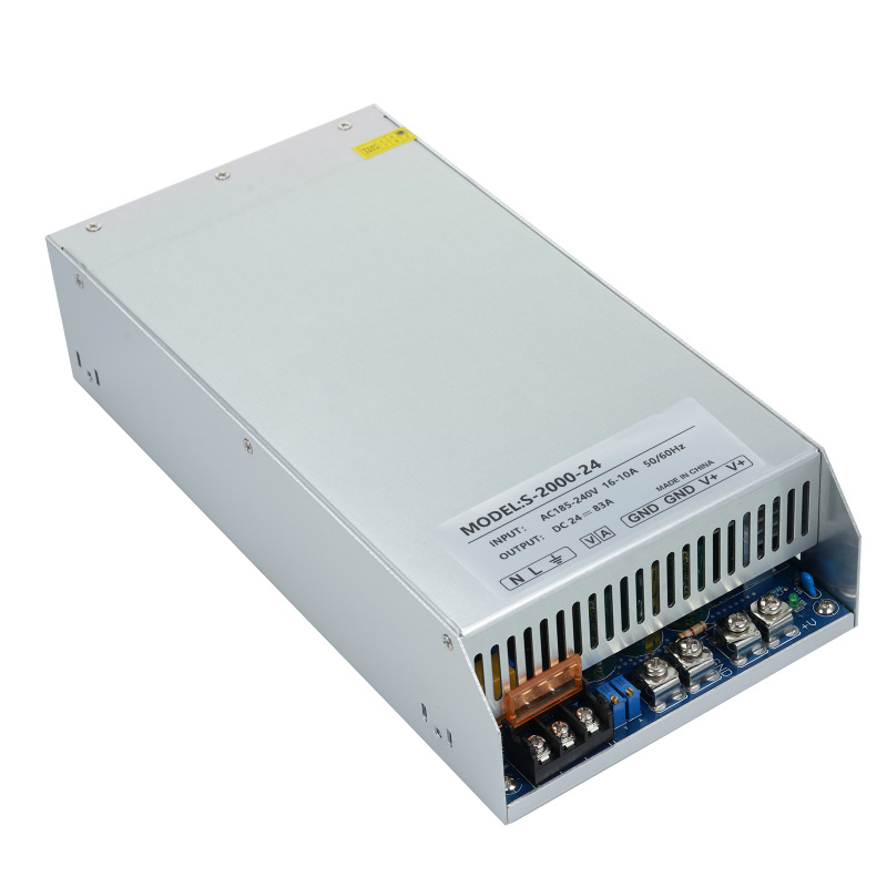 Switching Power Supply DC 24V 83A 2000W Power Adapter Voltage Transformer AC 185V-240V to DC 24V 83Amp Switching Converter LED Driver for LED Strip Light CCTV Camera Security System 3D Printer
