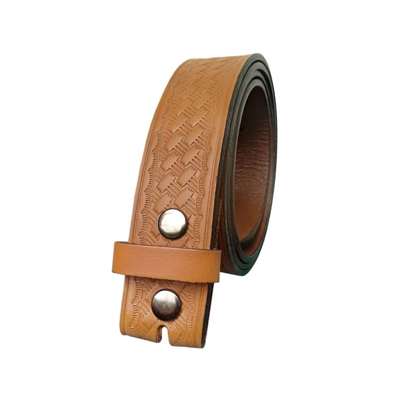 Resistance Full-Grain Leather Western Belt Strap Without Buckle