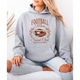 thumbnail image 5 of Football Mom Social Club Hoodie for Women Game Day Cheering From the Sidelines Pullover, Gray Hoodie, XL, 5 of 8