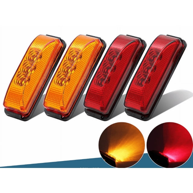 4 luces LED de posición laterales delanteras y traseras para remolque de camión de 3,9 pulgadas