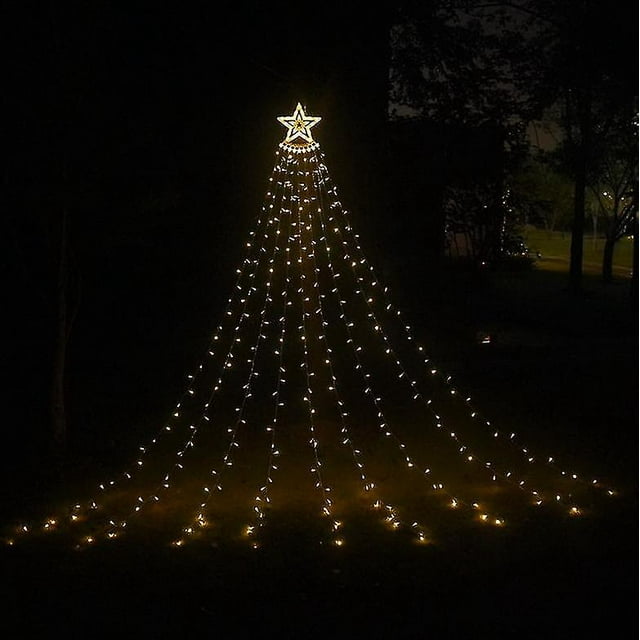 Luces Led Luces De Cascada Luces De Árbol Colgantes De Navidad Luces De Meteoros Jardín