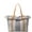 Grey and Khaki Stripes, variant on Tote Bag for Women Cute Canvas Shoulder Bag Summer Vibe Beach Bag Casual Handbag Bohemian Hobo Bag with Tassels