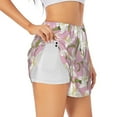 thumbnail image 2 of Bixox Women's Lilies Flowers pattern 2 in 1 Running Shorts - Lightweight Athletic Workout Gym Yoga Shorts Liner with Pockets - Small, 2 of 7